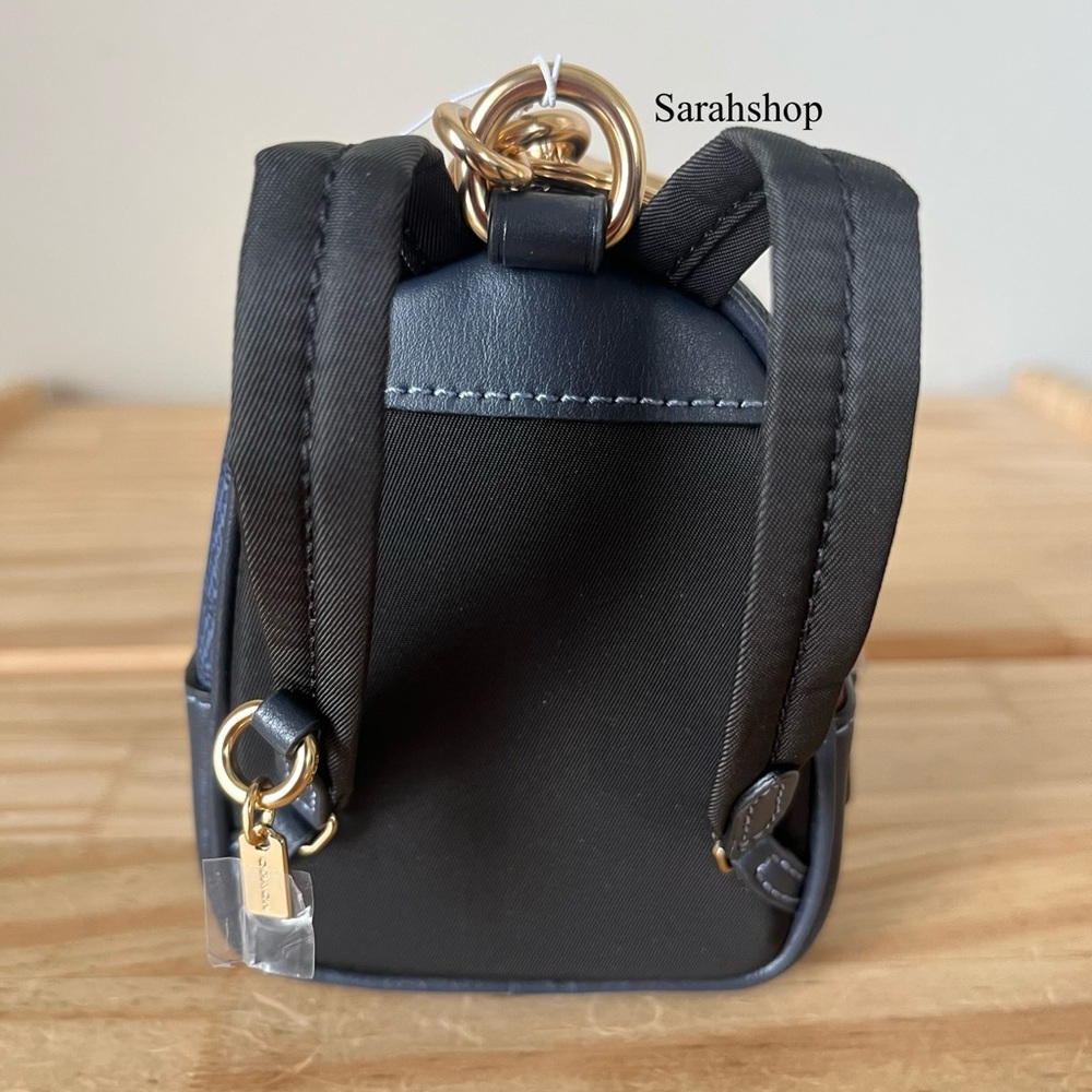 ✅Coach Mini Court Backpack Bag Charm In Signature Canvas With Cherry Print - Picture 4 of 8